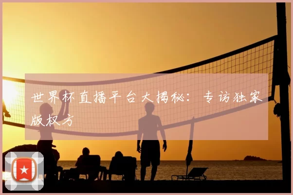 世界杯直播平台大揭秘:专访独家版权方